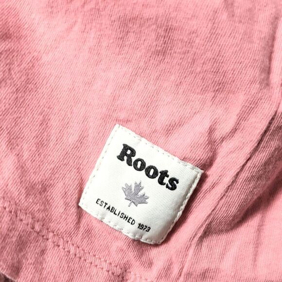 ROOTS Pink Embroidered Logo T-shirt XS - Picture 3 of 7